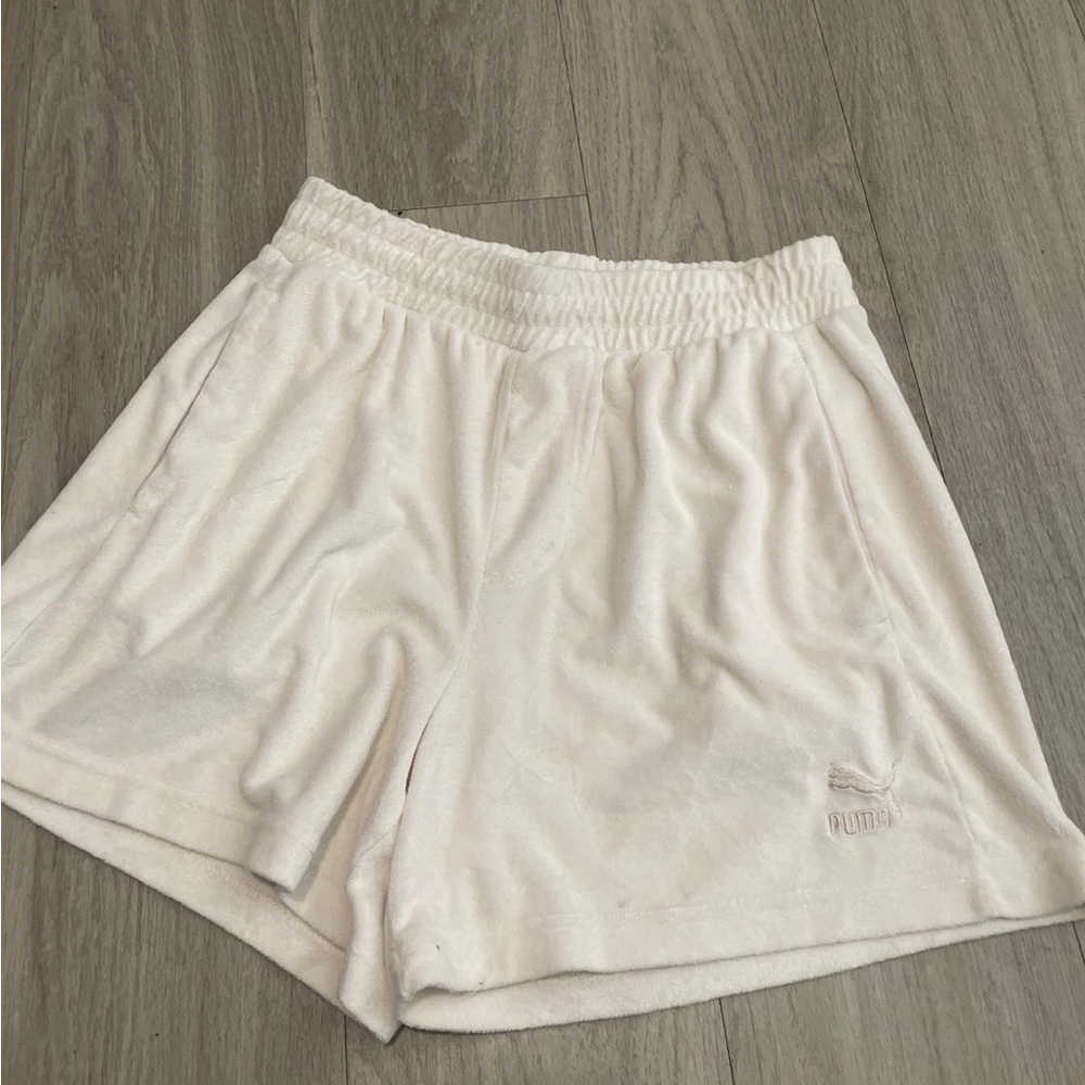 PUMA White Terry Pull-On Women's Shorts